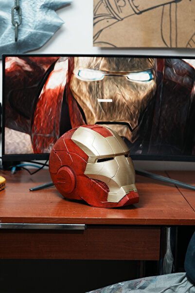 VeyernCraft Iron Man Kask Gerçek Boyut Giyilebilir Mıknatıslı Helmet Demir Adam Marvel