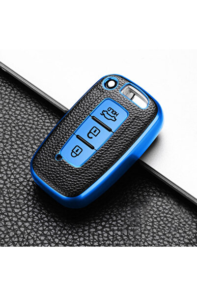 AYCANSTORE Carcasa Tpu Hyundai pentru telecomandă cu 3 butoane (albastru)