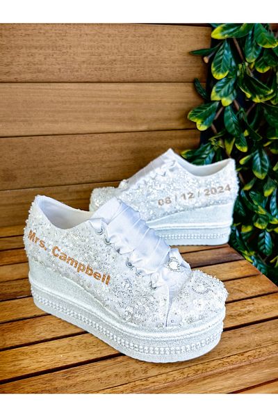 Ayakkabı Tutkusu Stilo ® Pantofi Mireasa Alb Confortabil 8cm Rochie Sport de Seara Rochie de Mireasa