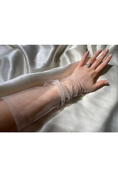 BBA TULLE STORE Transparan Likralı Tül Parmaksız Gelin Eldiveni ELDİVEN KOLLUK,PARTİ SHOW ELDİVEN GELİN ELDİVENİ