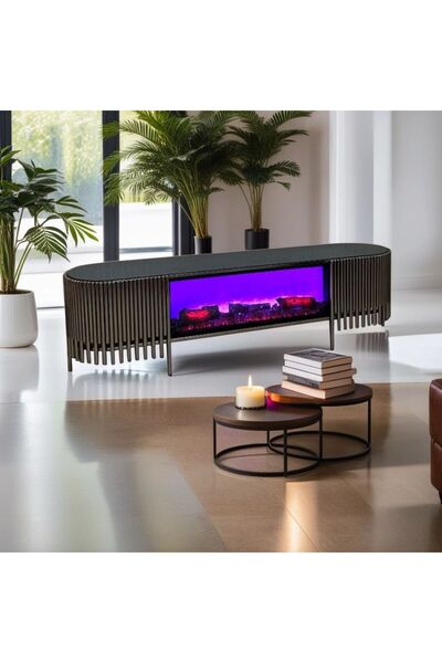 VOVOKO METAL ŞÖMİNE TV ÜNİTESİ METAL TV RAF VOVOKO ŞÖMİNE
