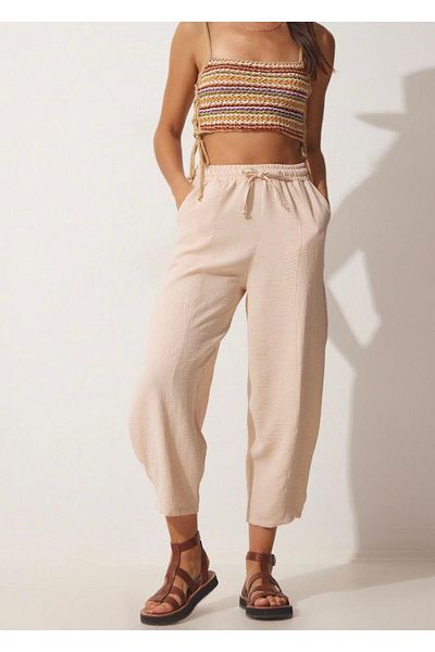 My Blog Beige Pocketed Ayrobin Shalwar Trousers
