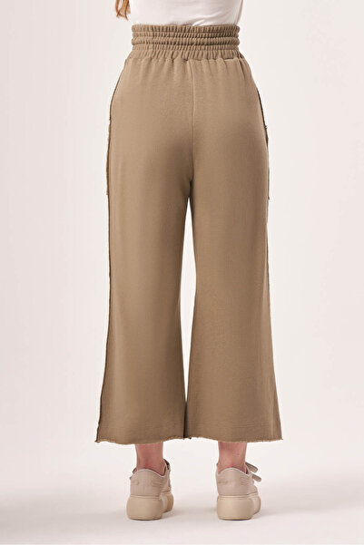 Mizalle Wide Leg Knitted Green Trousers