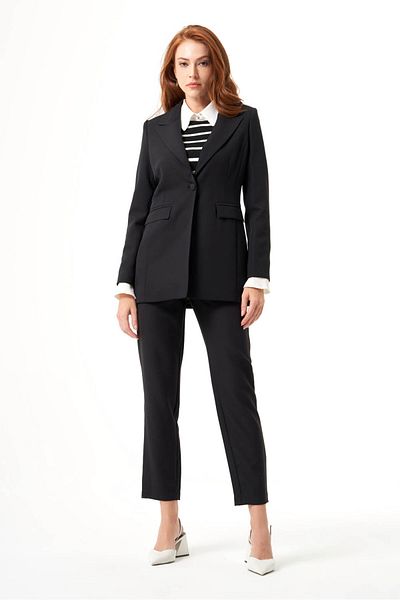 Mizalle Single Button Black Jacket