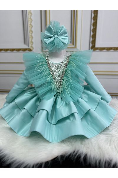 İlknur Karaca Design Rochie de ziua speciala pentru fata verde menta