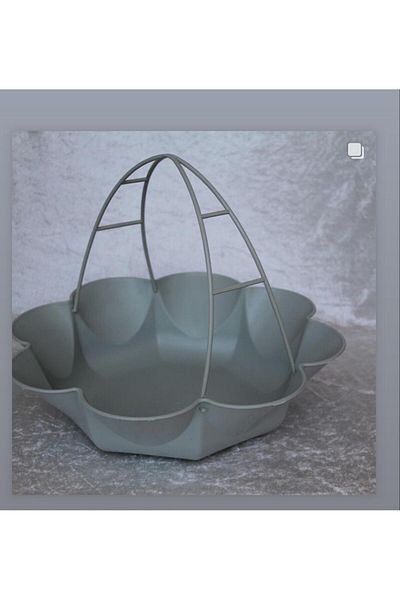 MASAL TUHAFİYE DECORATIVE CHAMOMILE BASKET AND TRAY 2-PIECE RAW PLASTIC CARPET