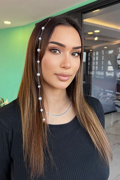 TAKIŞTIR إكسسوار شعر مرصع باللؤلؤ