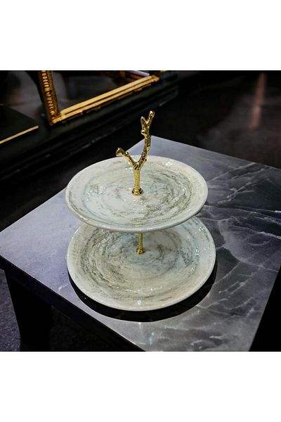 Elta Collection Güral Porcelain Layered Presentation Holder Cookie Holder Sugar Bowl