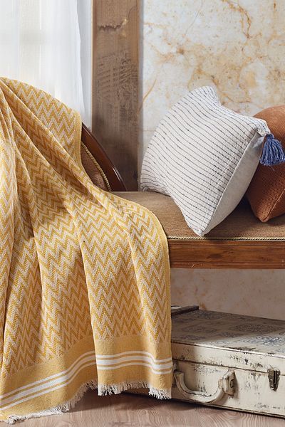 Vagonik 2 PCS Zigzag Cotton TV Tuesday| Throw Knee Blanket