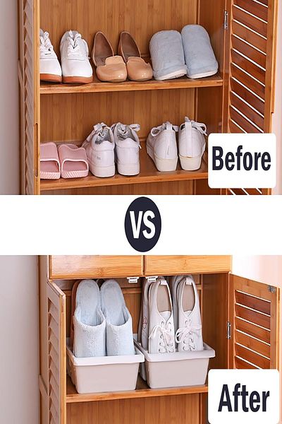 Bayev 6 τεμ. Roman 3 Divided Shoe Slippers Organizer - Κάθετο κουτί ράμπας παπουτσιών