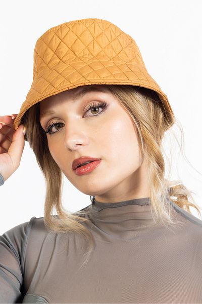 LadyColor Women's Winter Quilted Bucket Fisherman Hat Yellow