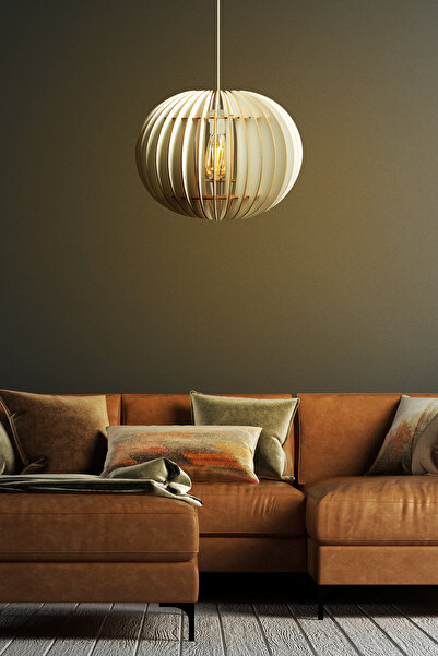 Genel Markalar Fedelmon Ahşap Avize Beyaz