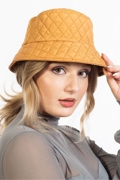 LadyColor Women's Winter Quilted Bucket Fisherman Hat Yellow