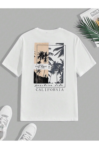 MOONBULL Ανδρικό μπλουζάκι Oversize Positive Life Back Printed