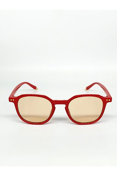 TomyHelf Corner Design Red Frame Red Gradient Glass Women's Sunglasses
