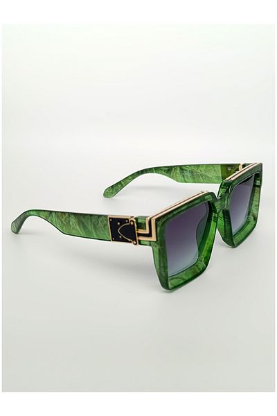 TomyHelf Rectangular Design Black Frame Black Glass Women's Sunglasses
