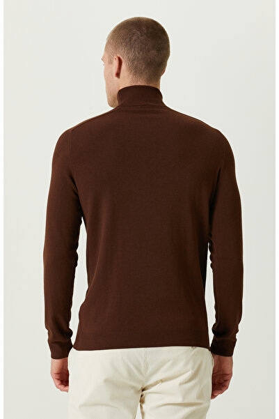 Network Tütün Rengi Balıkçı Yaka Triko Kazak