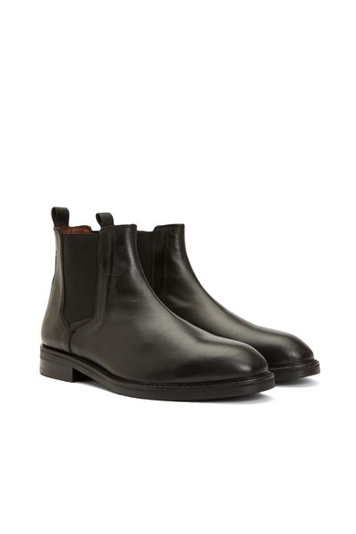 George Hogg Siyah Lastikli Erkek Deri Bot