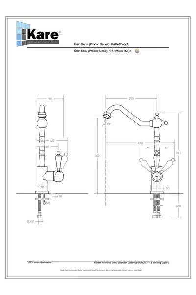 KARE Cappadocia Mix Inox Sink Faucet