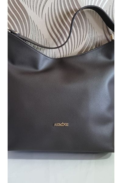 Armine Brown 358 Bitter Brown Shopper Bag Faux Leather Back to School Printed