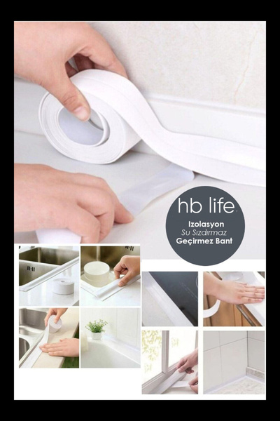 HB LİFE Pratik Su Sızdırmaz Geçirmez Bant Lavabo Küvet Kenar Bandı Küvet Duş ...