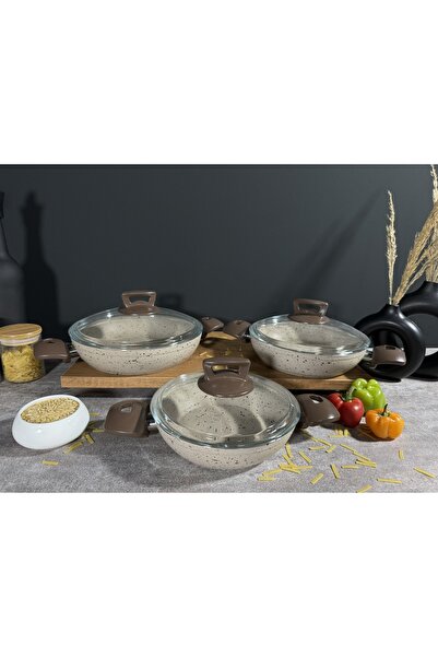 BENA LİFE 6 Parça Yanmaz Yapışmaz Granit Omlet Seti