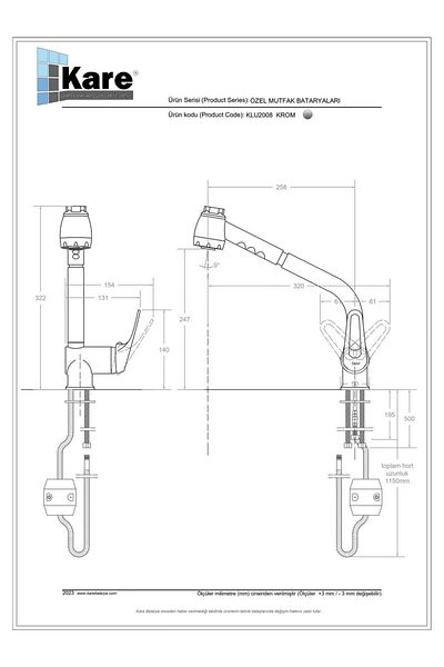 KARE Luxury Mix Spiral Sink & Barber Faucet (Side Arm)