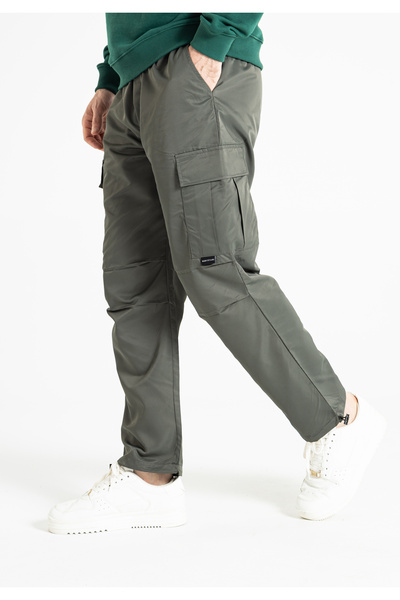 RUBYSTARS Erkek Paçası Ayarlanılabilir Kargo Cepli Paraşüt Pantolon 4356
