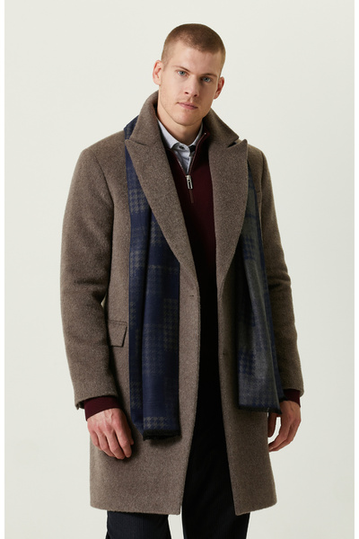 Network Kruvaze Yaka Balıksırtı Vizon Palto