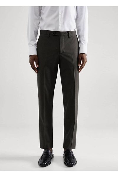 MANGO Man Stretch tkanina, nohavice zo vzorovanej tkaniny slim Fit