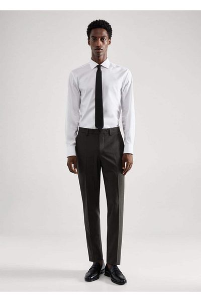 MANGO Man Stretch tkanina, nohavice zo vzorovanej tkaniny slim Fit