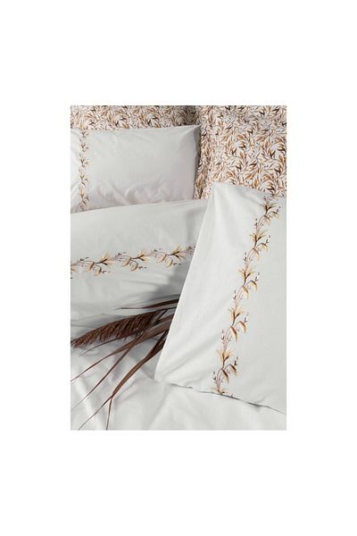 ŞENER HOME Cottonbox Majestic - Σετ Παπλωματοθήκης Double Polite Cinnamon