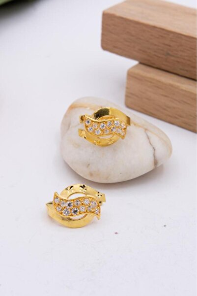 latif kuyumcu 22 Ayar Altın Küpe J Klips Kadın Küpe LKKP1249