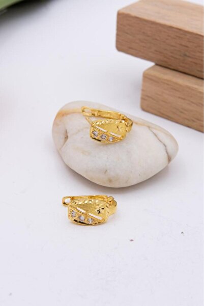 latif kuyumcu 22 Ayar Altın Küpe J Klips Kadın Küpe LKKP1246