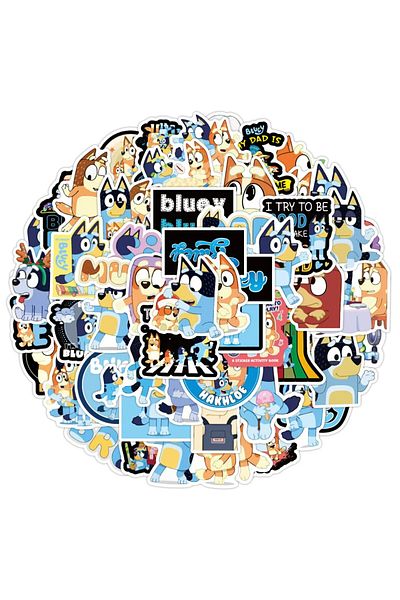 Kumik Bluey characters sticker large size 25 pcs