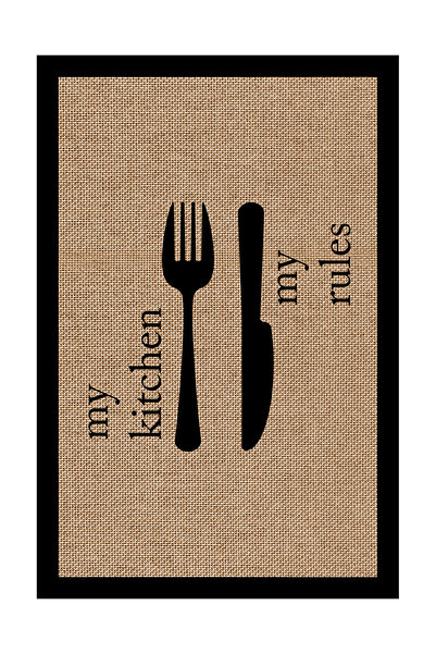 Modern home Yazılı Dijital Baskı Dot/Keçe Mutfak Halısı Makinada Yıkanabilir ...