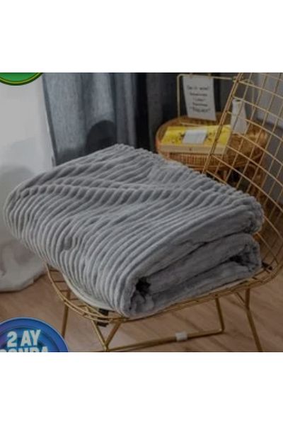KÜBRAHOME'S Welsoft Striped Single Blanket Gray 160x220 Cm Zebra Casa
