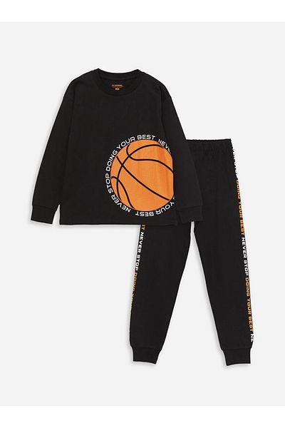 LC Waikiki Boy - Crew Neck and Printed Long Sleeve Pajama Set