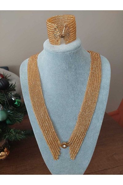 odabaş shop sand bead straw necklace and bracelet