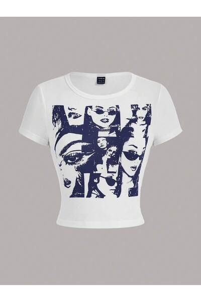 Jose Clothing Ženska bela bluza sa kratkim rukavima i printom