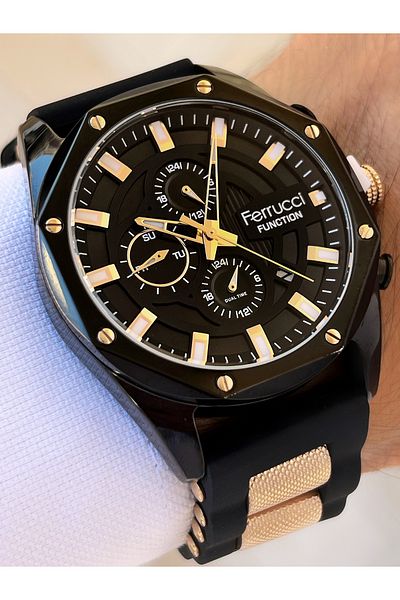 Ferrucci Function Function 3 ATM Waterproof Silicone Cord Men's Wristwatch