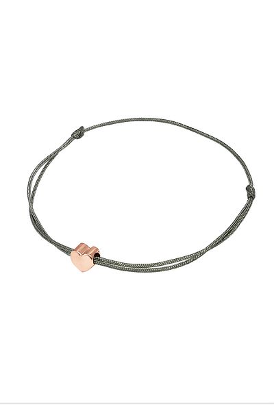 ELLI Armband Damen Herz-Anhänger elastisch Basic mit Nylon blau aus 925 Sterling Silber