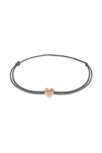 ELLI Armband Damen Herz-Anhänger elastisch Basic mit Nylon blau aus 925 Sterling Silber