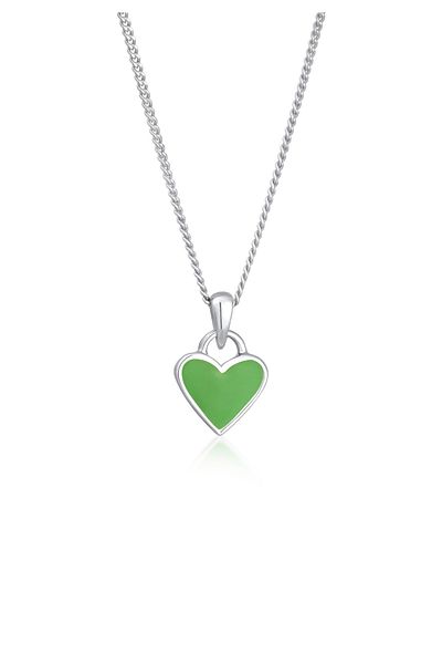 ELLI Halskette Herz Anhänger Emaille Liebe 925 Silber vergoldet