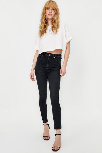 Trendyol Collection High Waist Anthracite Skinny Jeans - TWOSS24JE00065