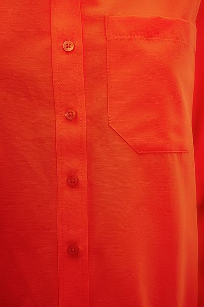 Trendyol Collection Dark Orange Single Pocket Boyfriend Woven Cotton Shirt TWOAW20GO0115