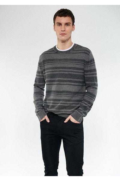 Mavi Striped Gray Sweater Fitted 0710097-80867