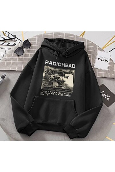 bellanova Tricou unisex cu glugă neagră Radiohead Dna Breeding Bella