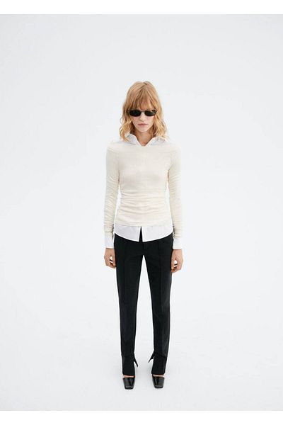 MANGO Woman Ship collar slim fit T-shirt