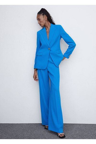 MANGO Woman Pantaloni din material cu picioare late